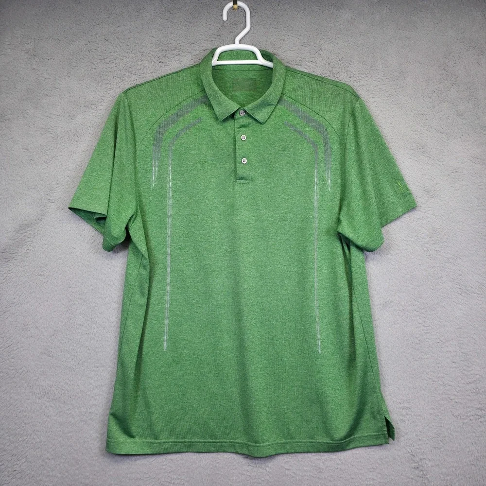 PGA‎ Tour Golf Polo Shirt Mens XL Green Quick Dry Performance Athleisure Outdoor